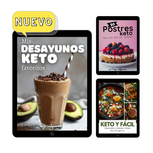 Paquete 3 libros: DESAYUNOS KETO + KETO Y FACIL + POSTRES KETO (Digital)